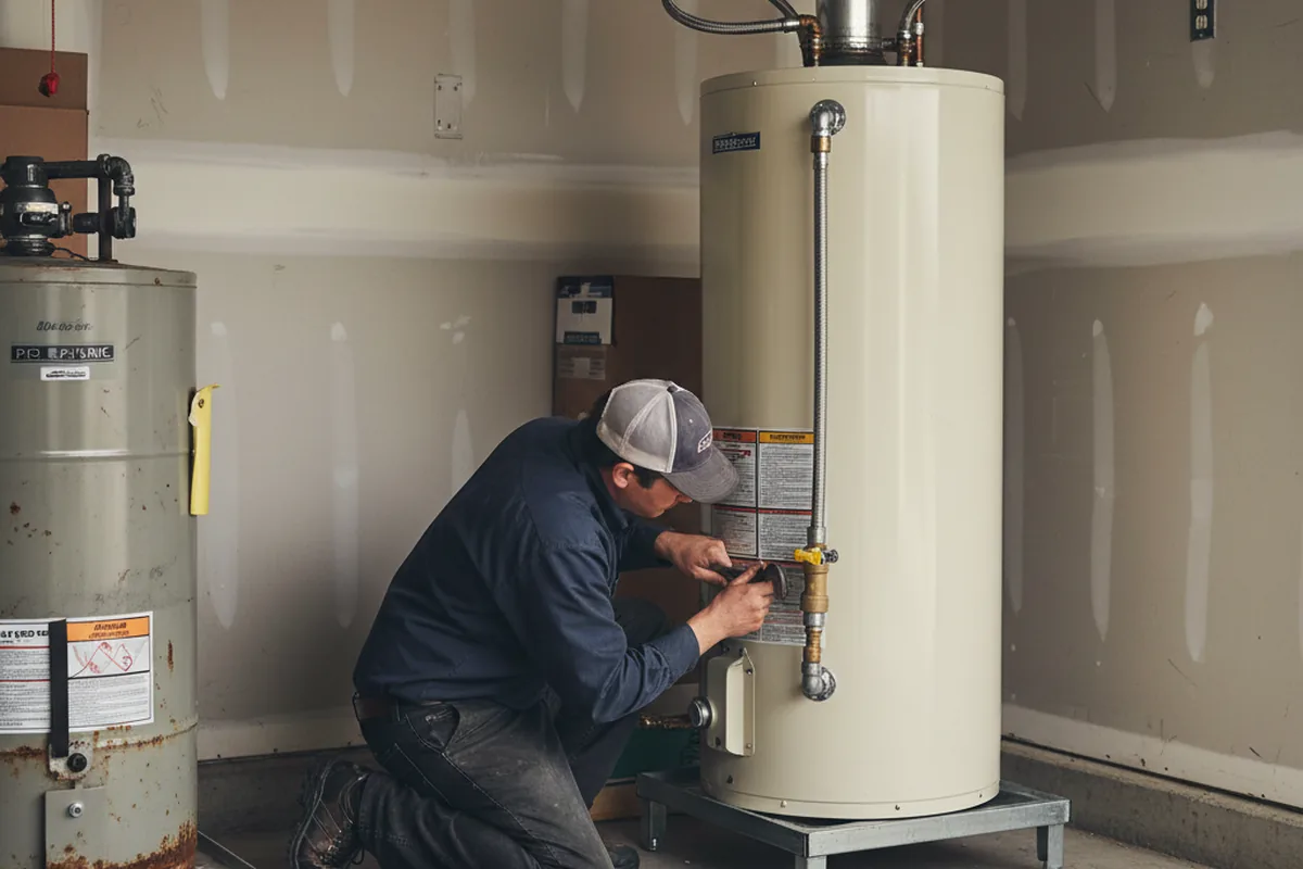 Water heater and shutoff valve replacement in West Union